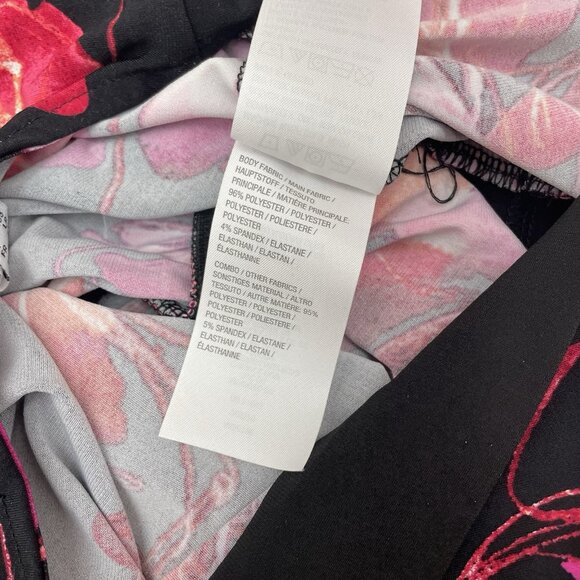 Susan Graver Jumpsuit Liquid Knit Floral Wrap Wide Leg Black Womens M Petite - Picture 9 of 14